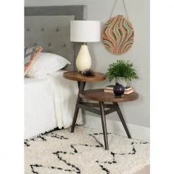 Josie Two Tiered Side Table by Linon Home Decor -Linon Home Decor Shop brown linon home decor end side tables hd221944 31 1000