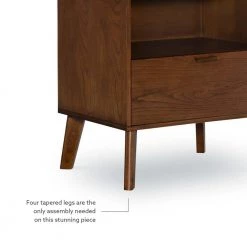 William 1-Drawer Medium Brown Nightstand 27 in. H x 25.25 in. W x 18.5 in. D by Linon Home Decor -Linon Home Decor Shop brown linon home decor nightstands thd03703 1d 1000