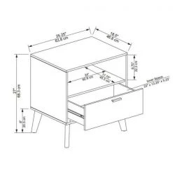 William 1-Drawer Medium Brown Nightstand 27 in. H x 25.25 in. W x 18.5 in. D by Linon Home Decor -Linon Home Decor Shop brown linon home decor nightstands thd03703 44 1000
