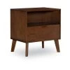 William 1-Drawer Medium Brown Nightstand 27 in. H x 25.25 in. W x 18.5 in. D by Linon Home Decor -Linon Home Decor Shop brown linon home decor nightstands thd03703 64 1000