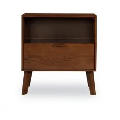 William 1-Drawer Medium Brown Nightstand 27 in. H x 25.25 in. W x 18.5 in. D by Linon Home Decor -Linon Home Decor Shop brown linon home decor nightstands thd03703 c3 1000