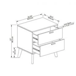 William 2-Drawer Medium Brown Nightstand 27 in. H x 25.25 in. W x 18.5 in. D by Linon Home Decor 20 William 2-Drawer Medium Brown Nightstand 27 in. H x 25.25 in. W x 18.5 in. D by Linon Home Decor -Linon Home Decor Shop brown linon home decor nightstands thd03704 44 1000