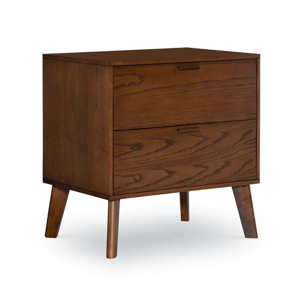 William 2-Drawer Medium Brown Nightstand 27 in. H x 25.25 in. W x 18.5 in. D by Linon Home Decor 3 William 2-Drawer Medium Brown Nightstand 27 in. H x 25.25 in. W x 18.5 in. D by Linon Home Decor