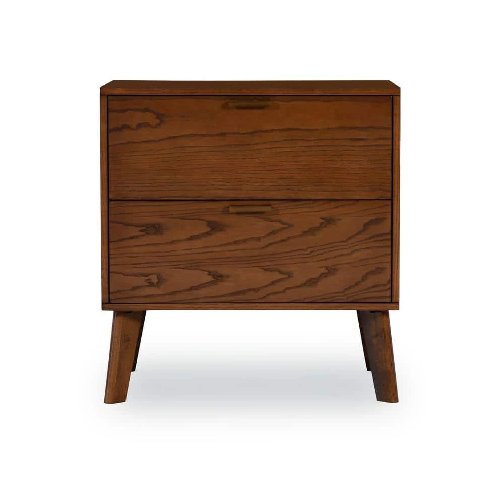 William 2-Drawer Medium Brown Nightstand 27 in. H x 25.25 in. W x 18.5 in. D by Linon Home Decor 8 William 2-Drawer Medium Brown Nightstand 27 in. H x 25.25 in. W x 18.5 in. D by Linon Home Decor - Image 6