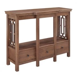 Haven 48 in. Brown Wood TV Stand with 3 Drawer Fits TVs Up to 40 in. with Built-In Storage by Linon Home Decor