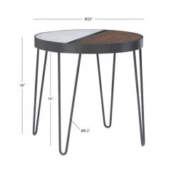 Piper 22.01 in. W Brown and White Round Wood top 2-Toned Side Table by Linon Home Decor 20 Piper 22.01 in. W Brown and White Round Wood top 2-Toned Side Table by Linon Home Decor -Linon Home Decor Shop brown white faux marble linon home decor end side tables hd221926 76 1000