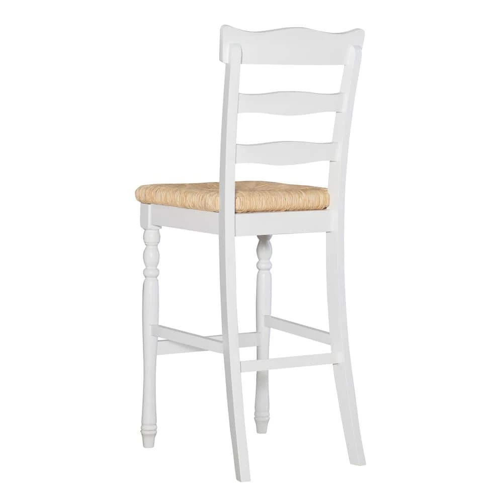 30 in. Linon Hilary White with Rush Seat Bar Stool by Linon Home Decor 10 30 in. Linon Hilary White with Rush Seat Bar Stool by Linon Home Decor - Image 8