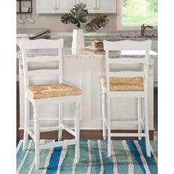 24 in. Linon Hilary White with Rush Seat Counter Stool by Linon Home Decor -Linon Home Decor Shop brown white linon home decor bar stools thd02640 1f 1000