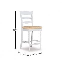 24 in. Linon Hilary White with Rush Seat Counter Stool by Linon Home Decor -Linon Home Decor Shop brown white linon home decor bar stools thd02640 40 1000
