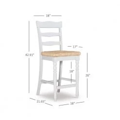 24 in. Linon Hilary White with Rush Seat Counter Stool by Linon Home Decor -Linon Home Decor Shop brown white linon home decor bar stools thd02640 44 1000
