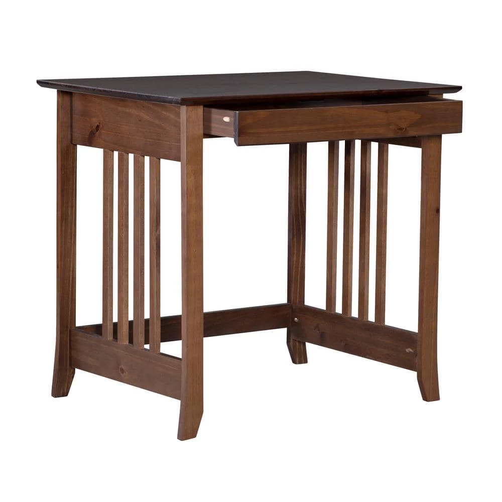 31.5 in. Rectangular Cappuccino 1 Drawer Writing Desk with Storage by Linon Home Decor 7 31.5 in. Rectangular Cappuccino 1 Drawer Writing Desk with Storage by Linon Home Decor - Image 5