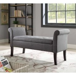 Erie Storage Charcoal Gray Bench by Linon Home Decor 11 Erie Storage Charcoal Gray Bench by Linon Home Decor -Linon Home Decor Shop charcoal gray and dark espresso linon home decor bedroom benches thd00618 31 1000