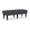 Bella Charcoal Linen Bench with Nail Head and Button Tufting 50 in. W x 19.5 in. D x 17.75 in. H by Linon Home Decor 2 Bella Charcoal Linen Bench with Nail Head and Button Tufting 50 in. W x 19.5 in. D x 17.75 in. H by Linon Home Decor -Linon Home Decor Shop charcoal gray linon home decor bedroom benches thd03425 64 1000