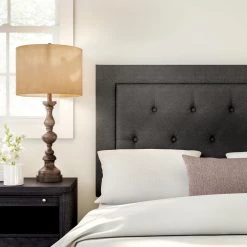 Clayton Charcoal Full/Queen Headboard by Linon Home Decor -Linon Home Decor Shop charcoal linon home decor headboards 881005cha01u 4f 1000