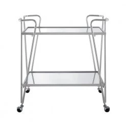 Nancy Mid-Century Silver Wheeled Bar Cart by Linon Home Decor -Linon Home Decor Shop chrome linon home decor bar carts thd02915 4f 1000