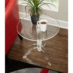 Ashton Clear Acrylic Round End Table by Linon Home Decor -Linon Home Decor Shop clear linon home decor end side tables 65036acr01u c3 1000