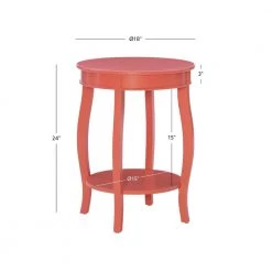 Justine 18.5 in. W Coral Round Wood top Side Table by Linon Home Decor 8 Justine 18.5 in. W Coral Round Wood top Side Table by Linon Home Decor -Linon Home Decor Shop coral linon home decor end side tables hd221955 c3 1000