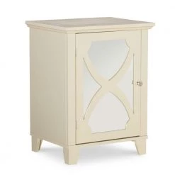 Willow Cream Small Cabinet with Mirror Door by Linon Home Decor