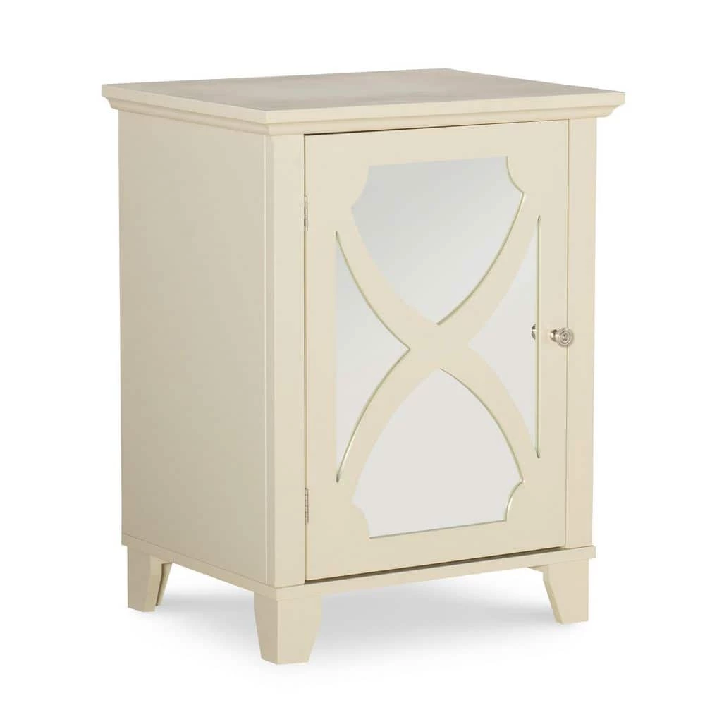 Willow Cream Small Cabinet with Mirror Door by Linon Home Decor 3 Willow Cream Small Cabinet with Mirror Door by Linon Home Decor