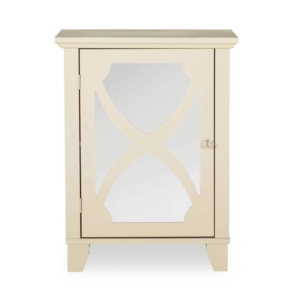 Willow Cream Small Cabinet with Mirror Door by Linon Home Decor 8 Willow Cream Small Cabinet with Mirror Door by Linon Home Decor - Image 6