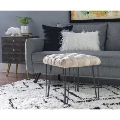 Grace Cream Basket weave Square Ottoman Stool by Linon Home Decor -Linon Home Decor Shop cream linon home decor bar stools hd221868 31 1000