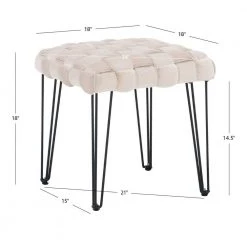 Grace Cream Basket weave Square Ottoman Stool by Linon Home Decor -Linon Home Decor Shop cream linon home decor bar stools hd221868 c3 1000
