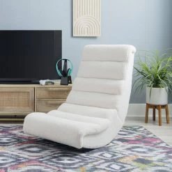 Walter Cream Sherpa Game Rocking Chair by Linon Home Decor -Linon Home Decor Shop cream linon home decor rockers gliders ottomans thd04028 31 1000