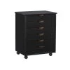 McLeod Black Six Drawer Wide Rolling Accent Cabinet by Linon Home Decor -Linon Home Decor Shop dark black linon home decor accent cabinets thd02936 64 1000