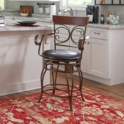 Labelle 41.75 in. H Dark Bronze Big and Tall Arm Counter Stool by Linon Home Decor -Linon Home Decor Shop dark brown linon home decor bar stools hd221913 31 1000