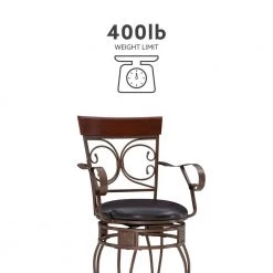 Labelle 41.75 in. H Dark Bronze Big and Tall Arm Counter Stool by Linon Home Decor -Linon Home Decor Shop dark brown linon home decor bar stools hd221913 44 1000