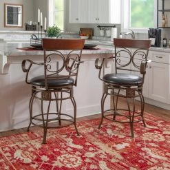 Labelle 41.75 in. H Dark Bronze Big and Tall Arm Counter Stool by Linon Home Decor -Linon Home Decor Shop dark brown linon home decor bar stools hd221913 4f 1000