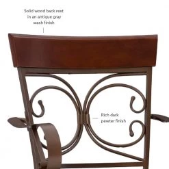 Labelle 41.75 in. H Dark Bronze Big and Tall Arm Counter Stool by Linon Home Decor -Linon Home Decor Shop dark brown linon home decor bar stools hd221913 a0 1000