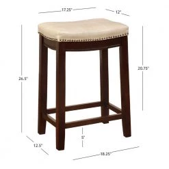 Concord 24 in. H Beige seat Wood frame Backless 2pk Counter stool by Linon Home Decor -Linon Home Decor Shop dark brown linon home decor bar stools thd04100 44 1000