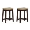 Concord 24 in. H Beige seat Wood frame Backless 2pk Counter stool by Linon Home Decor -Linon Home Decor Shop dark brown linon home decor bar stools thd04100 64 1000