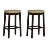 Concord 30 in. H Beige Wood frame Backless 2pk Barstool by Linon Home Decor -Linon Home Decor Shop dark brown linon home decor bar stools thd04103 64 1000