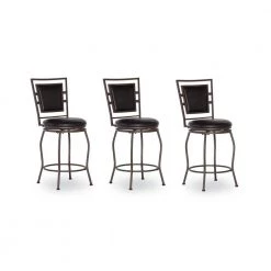 Townsend Adjustable Height Dark Brown Cushioned Bar Stool (Set of 3) by Linon Home Decor