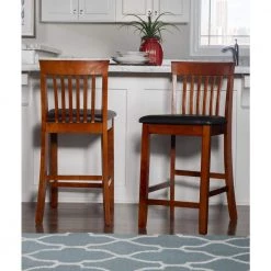 Triena Craftsman Counter Stool by Linon Home Decor -Linon Home Decor Shop dark cherry linon home decor bar stools 01857dkchy 01 kd u 31 1000