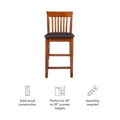 Triena Craftsman Counter Stool by Linon Home Decor -Linon Home Decor Shop dark cherry linon home decor bar stools 01857dkchy 01 kd u 44 1000