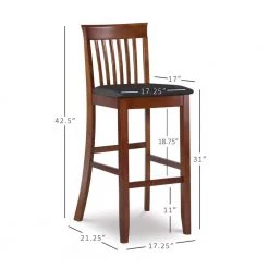 Jonas 42.5 in. H Craftsman Dark Cherry wood Full Back Barstool by Linon Home Decor -Linon Home Decor Shop dark cherry linon home decor bar stools thd03565 1f 1000