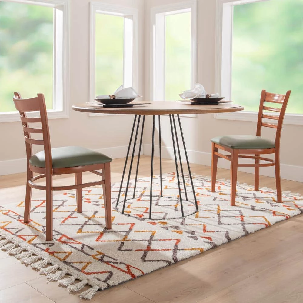 Galina Dark Honey Lt Green Metal Side High Back Chair with Faux Leather Seat (Carton of 2) by Linon Home Decor 12 Galina Dark Honey Lt Green Metal Side High Back Chair with Faux Leather Seat (Carton of 2) by Linon Home Decor - Image 10