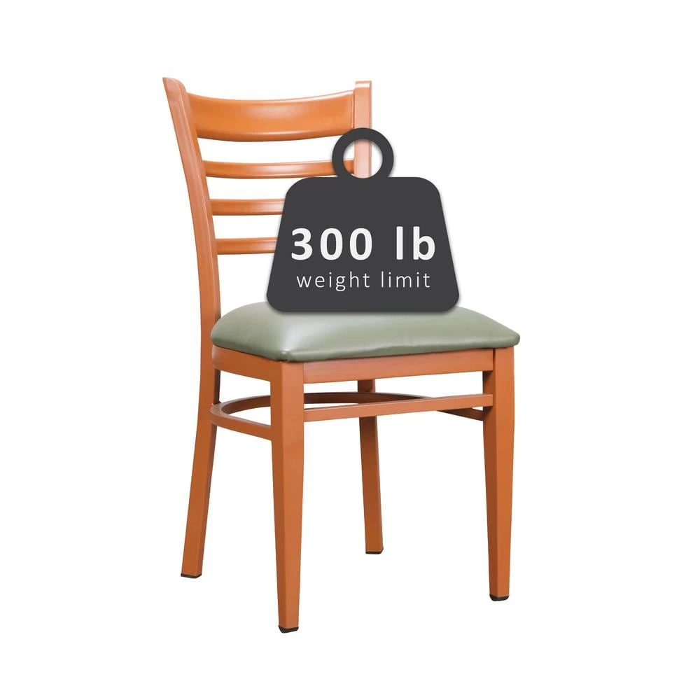 Galina Dark Honey Lt Green Metal Side High Back Chair with Faux Leather Seat (Carton of 2) by Linon Home Decor 10 Galina Dark Honey Lt Green Metal Side High Back Chair with Faux Leather Seat (Carton of 2) by Linon Home Decor - Image 8