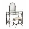 Clarisse 2-Piece Dark Metal Vanity Set by Linon Home Decor 2 Clarisse 2-Piece Dark Metal Vanity Set by Linon Home Decor -Linon Home Decor Shop dark metal linon home decor makeup vanities 58950mtl 01 kd u 64 1000