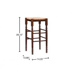 Hanson 29 in. Dark Walnut and Rush Seat Bar Stool (Set of 2) by Linon Home Decor -Linon Home Decor Shop dark walnut linon home decor bar stools thd02984 40 1000