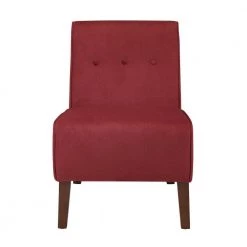 Bruno Red Polyester Accent Chair with Dark Walnut Legs by Linon Home Decor -Linon Home Decor Shop espresso linon home decor accent chairs thd03226 c3 1000