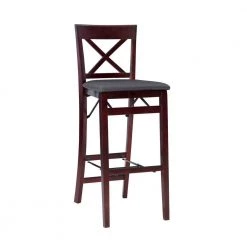 Triena 30 in Espresso X Back Folding Bar Stool by Linon Home Decor