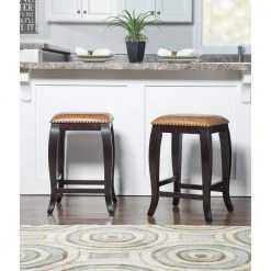 San Francisco 24 in. Brown Wenge Cushioned Bar Stool by Linon Home Decor -Linon Home Decor Shop espresso linon home decor bar stools 178204car01 31 1000