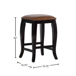 San Francisco 24 in. Brown Wenge Cushioned Bar Stool by Linon Home Decor -Linon Home Decor Shop espresso linon home decor bar stools 178204car01 40 1000