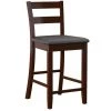 Toro 37 in. H Espresso Ladder Back Wood 24 in. Seat Height Counter Stool with Padded Faux Leather Seat by Linon Home Decor -Linon Home Decor Shop espresso linon home decor bar stools thd03284 64 1000