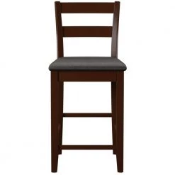 Toro 37 in. H Espresso Ladder Back Wood 24 in. Seat Height Counter Stool with Padded Faux Leather Seat by Linon Home Decor 14 Toro 37 in. H Espresso Ladder Back Wood 24 in. Seat Height Counter Stool with Padded Faux Leather Seat by Linon Home Decor -Linon Home Decor Shop espresso linon home decor bar stools thd03284 c3 1000