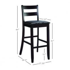Toro 43 in. H Espresso Ladder Back Wood 31 in. Seat Height Bar Stool with Padded Faux Leather Seat by Linon Home Decor -Linon Home Decor Shop espresso linon home decor bar stools thd03285 1f 1000